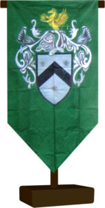 4x8ft Green Medieval Banner on Stands