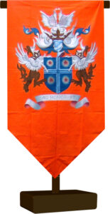 4x8ft Orange Medieval Banner on Stand