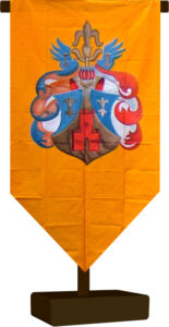 4x8ft Yellow Medieval Banner on Stand