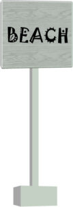 7ft Wooden Beach Sign