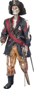 Life Size Resin Cast Skeleton Pirate Statue