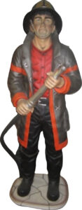 Life Sized Resin Cast Fireman Statue